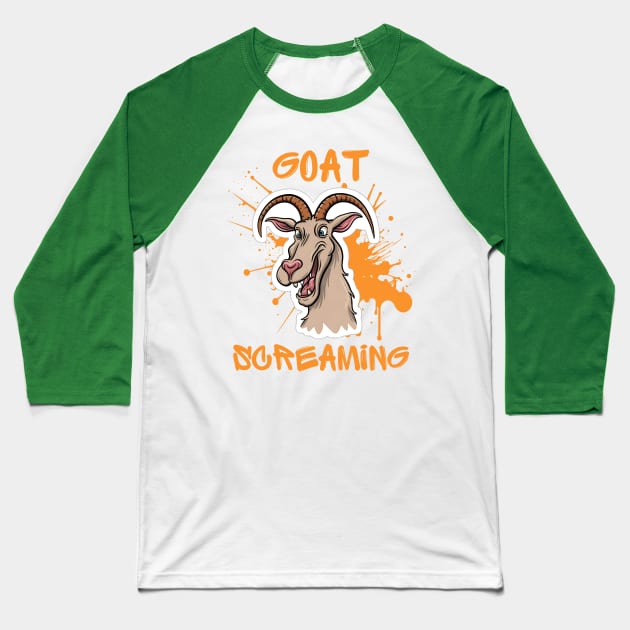 Sonic Serenade: The Chronicles of the Screaming Goat Baseball T-Shirt by Mohoagd 